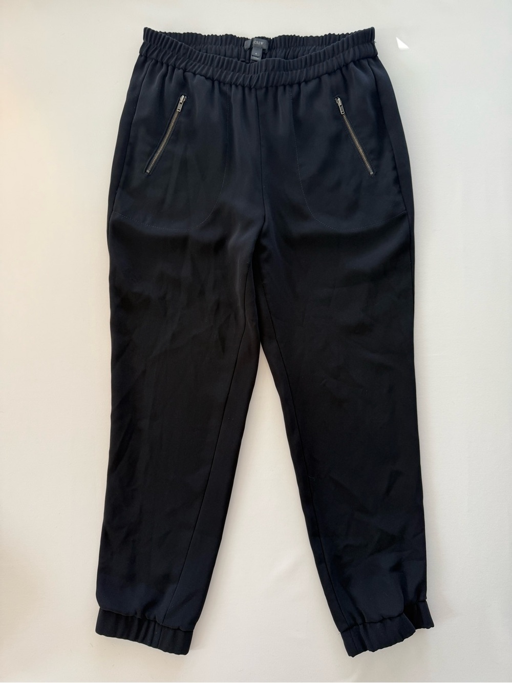 J. Crew Black Zip-Pocket Elastic-Waist Joggers